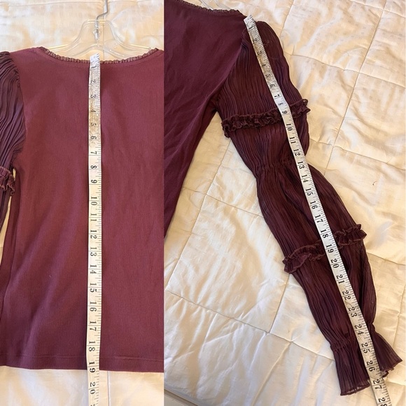 NWT Anthropologie Long Sleeve Victorian Ruffled Top XXS Cocoa - Picture 12 of 14